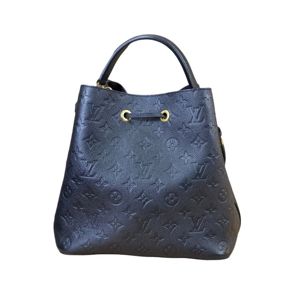 LOUIS VUITTON NeoNoe Empreinte Leather Tote Bucket Bag Noir Black EUC - Picture 4 of 10